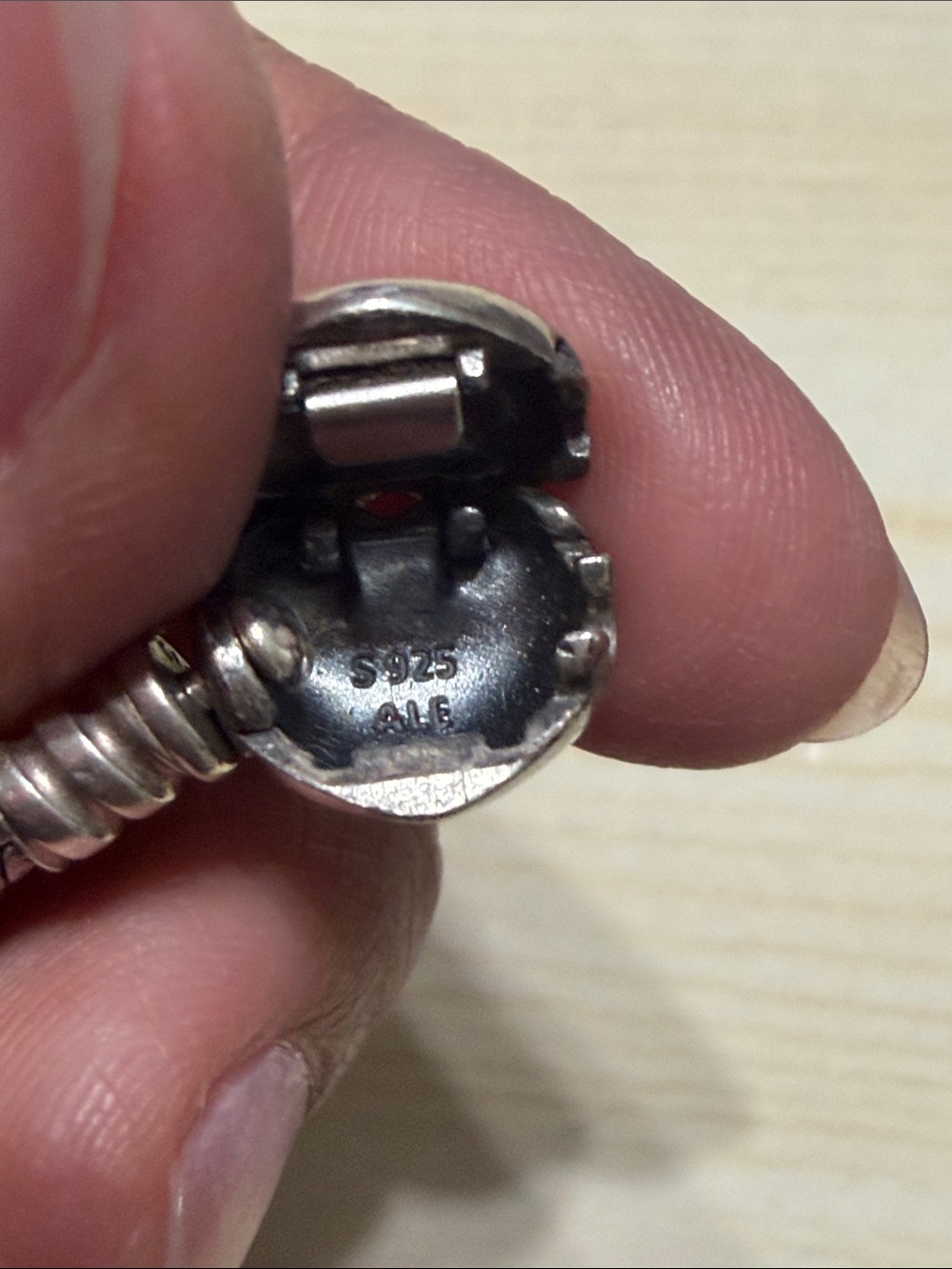 Pandora Sterling Silver Heart Charm Snake Chain Bracelet - Picture 3 of 4